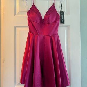 Sherri Hill Pink Spaghetti Strap Dress